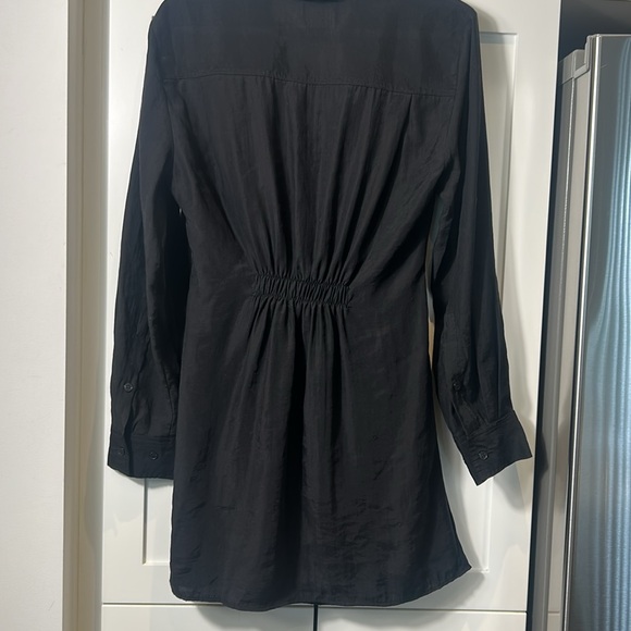 Zara Black Wrap V-Neck Long Sleeves Mini Dress Size S - Picture 10 of 17